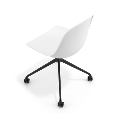 chaise de reunion noire blanc avec roulettes plastique sans accoudoirs 7