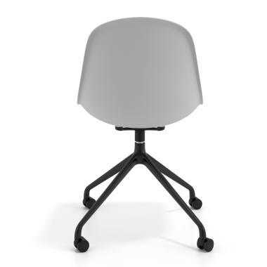 chaise de reunion noire gris clair avec roulettes plastique sans accoudoirs 4