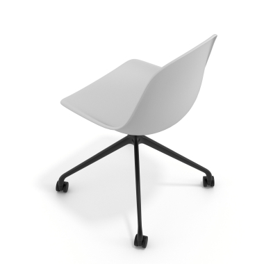 chaise de reunion noire gris clair avec roulettes plastique sans accoudoirs 7