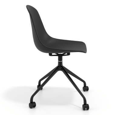 chaise de reunion noire noir avec roulettes plastique sans accoudoirs 3