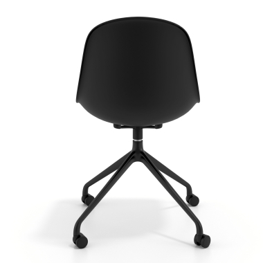 chaise de reunion noire noir avec roulettes plastique sans accoudoirs 4