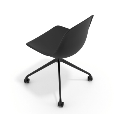 chaise de reunion noire noir avec roulettes plastique sans accoudoirs 7