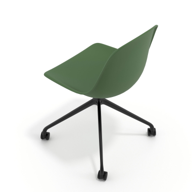 chaise de reunion noire vert avec roulettes plastique sans accoudoirs 7