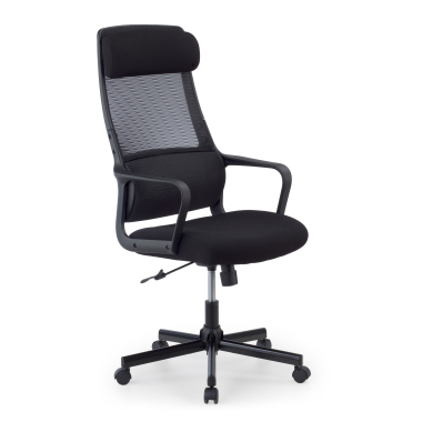 chaise teletravail noir venus maille accoudoirs fixes soutien lombaire appui tete 1