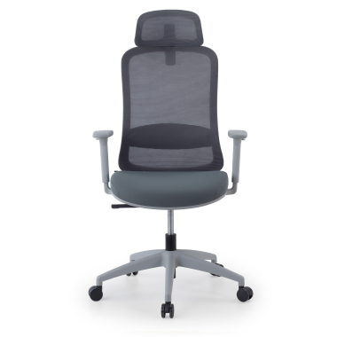 chaise teletravail blanc gris task maille accoudoirs reglables 1d soutien lombaire appui tete 3