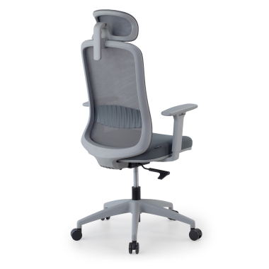 chaise teletravail blanc gris task maille accoudoirs reglables 1d soutien lombaire appui tete 9