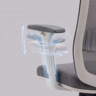 chaise teletravail blanc gris task maille accoudoirs reglables 1d soutien lombaire appui tete 6
