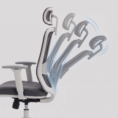 chaise teletravail blanc gris task maille accoudoirs reglables 1d soutien lombaire appui tete 5