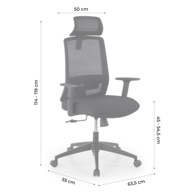 chaise teletravail blanc gris aria maille accoudoirs reglables 1d soutien lombaire appui tete 17