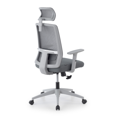 chaise teletravail blanc gris aria maille accoudoirs reglables 1d soutien lombaire appui tete 13