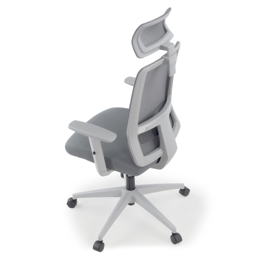 chaise teletravail blanc gris aria maille accoudoirs reglables 1d soutien lombaire appui tete 14