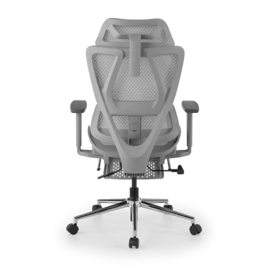 chaise de bureau blanc gris sion maille accoudoirs mobiles appui tete repose pieds extensible 5