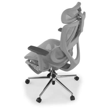 chaise de bureau blanc gris sion maille accoudoirs mobiles appui tete repose pieds extensible 13