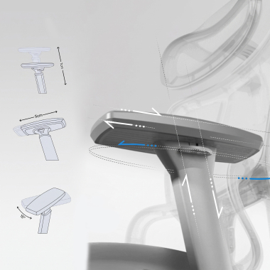 chaise de bureau blanc gris sion maille accoudoirs mobiles appui tete repose pieds extensible 8