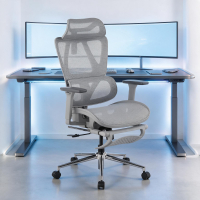 Chaise de bureau ergonomique Sion avec repose-pieds rétractable