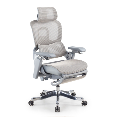 chaise ergonomique blanc gris chaise ergonomique zenmax en aluminium repose pieds maille accoudoirs reglables 4d double soutien lombaire appui tete repose pieds extensible 1