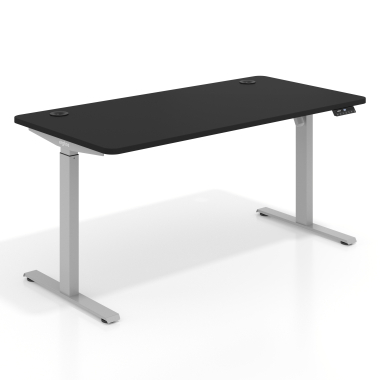 bureau assis debout aluminio pure black erghos go 1
