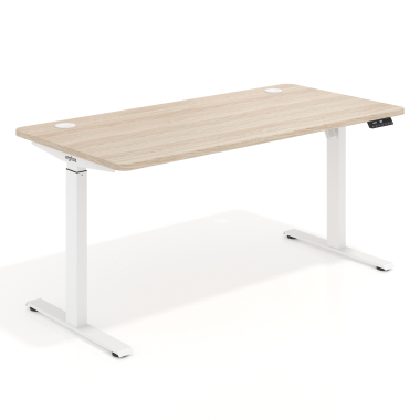 bureau assis debout blanc flax oak erghos go 1