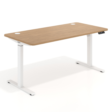 bureau assis debout blanc red oak erghos go 1