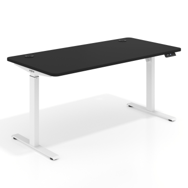 bureau assis debout blanc pure black erghos go 1