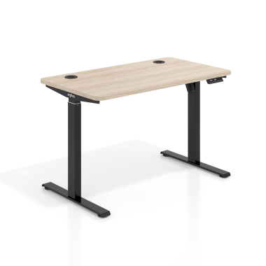 bureau assis debout noir flax oak erghos go 1