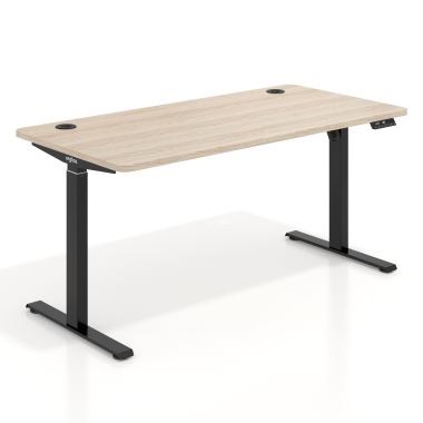 bureau assis debout noir flax oak erghos go 1