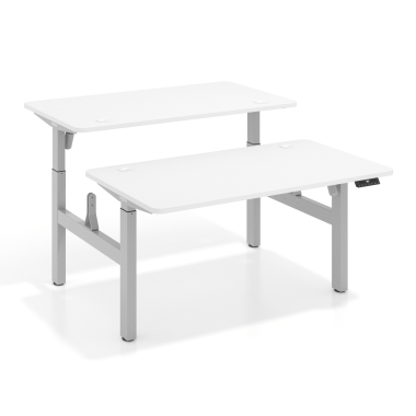 bureau assis debout aluminio warm white erghos go 1