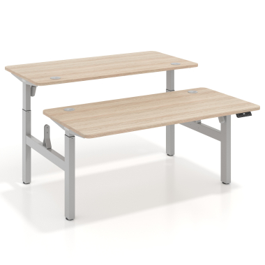 bureau assis debout aluminio flax oak erghos go 1