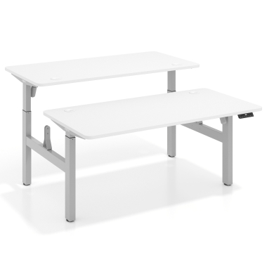 bureau assis debout aluminio warm white erghos go 1