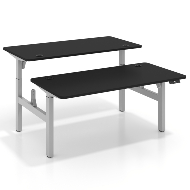 bureau assis debout aluminio pure black erghos go 1