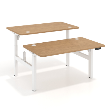 bureau assis debout blanc red oak erghos go 1