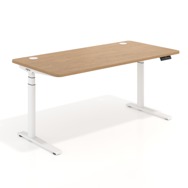 bureau assis debout blanc red oak erghos icon 1