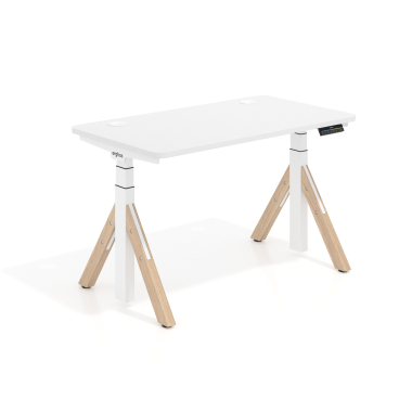 bureau assis debout blanc warm white erghos nature 1