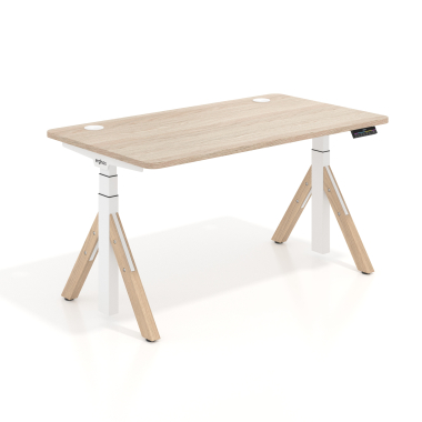 bureau assis debout blanc flax oak erghos nature 1