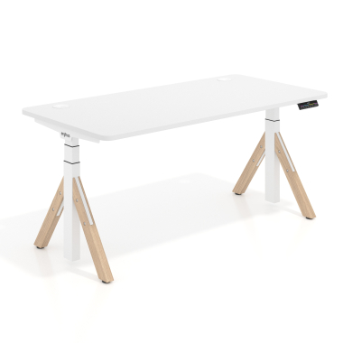 bureau assis debout blanc warm white erghos nature 1