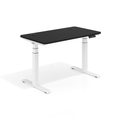 bureau assis debout blanc pure black erghos pro 1