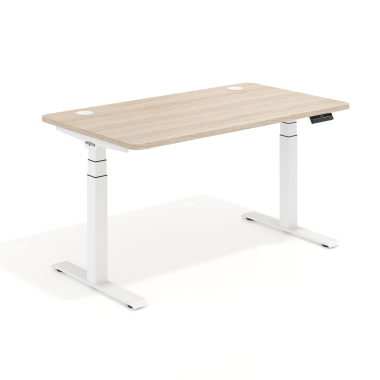 bureau assis debout blanc flax oak erghos pro 1