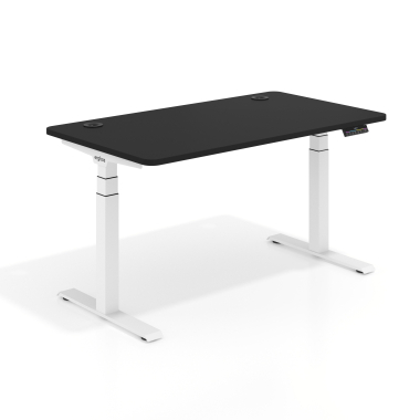 bureau assis debout blanc pure black erghos pro 1