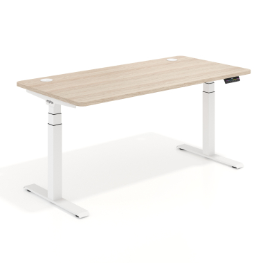 bureau assis debout blanc flax oak erghos pro 1