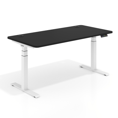 bureau assis debout blanc pure black erghos pro 1