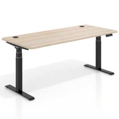 bureau assis debout noir flax oak erghos pro 1