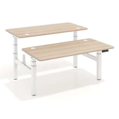bureau assis debout blanc flax oak erghos pro 1