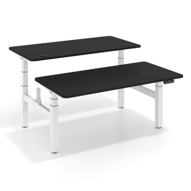 bureau assis debout blanc pure black erghos pro 1