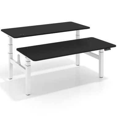 bureau assis debout blanc pure black erghos pro 1