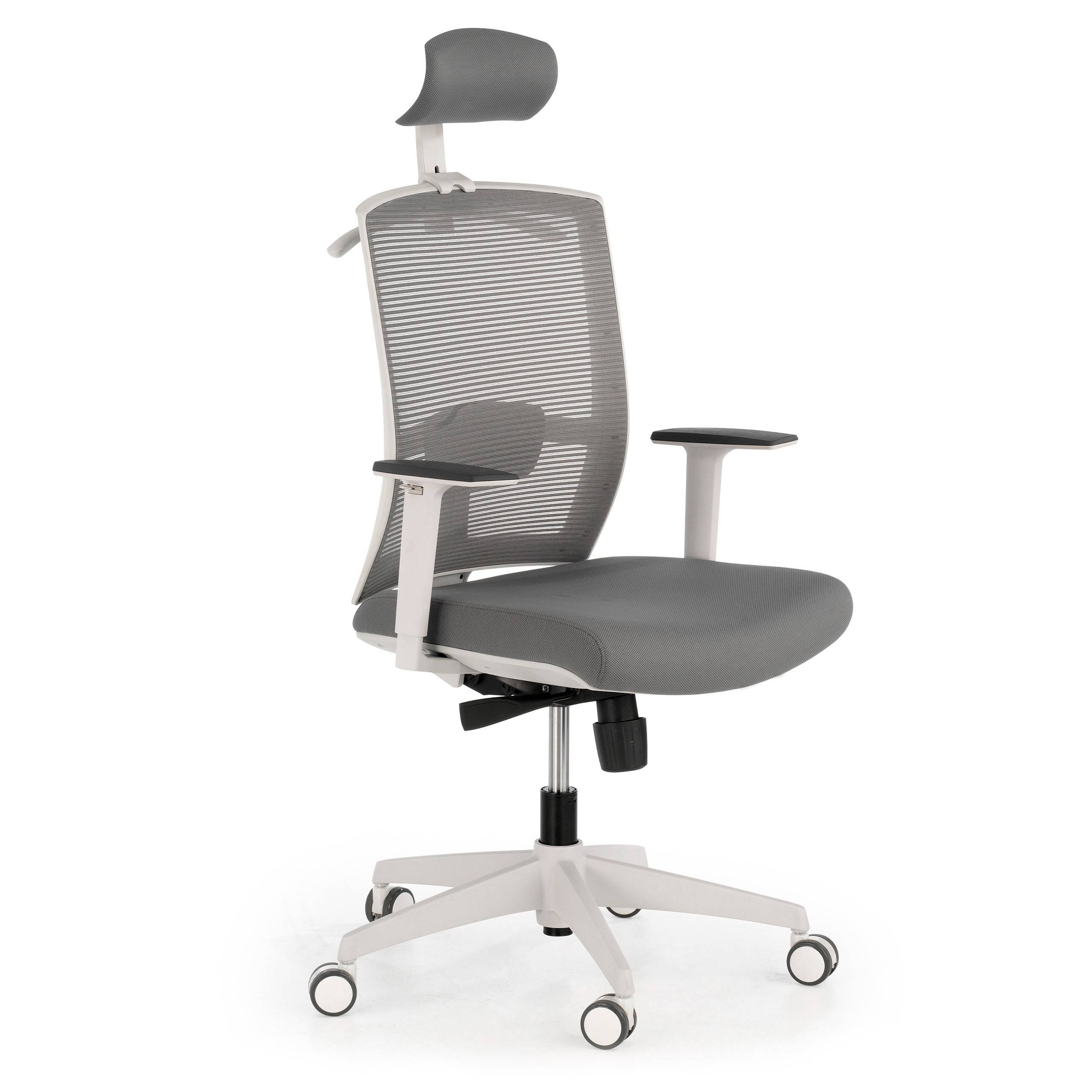 Chaise de Bureau Ergonomique Akira white avec appuie-tête