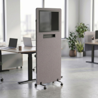Cloison acoustique de bureau Fold, tapissée, avec tableau blanc et tablette