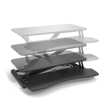 bureau assis debout noir lynk 6