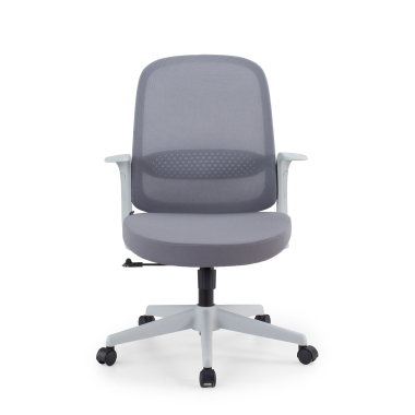 chaise pivotante gris dossier en resille maille accoudoirs fixes 3