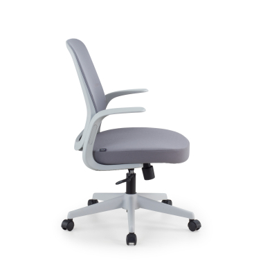 chaise pivotante gris dossier en resille maille accoudoirs fixes 4