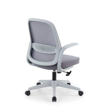 chaise pivotante gris dossier en resille maille accoudoirs fixes 5